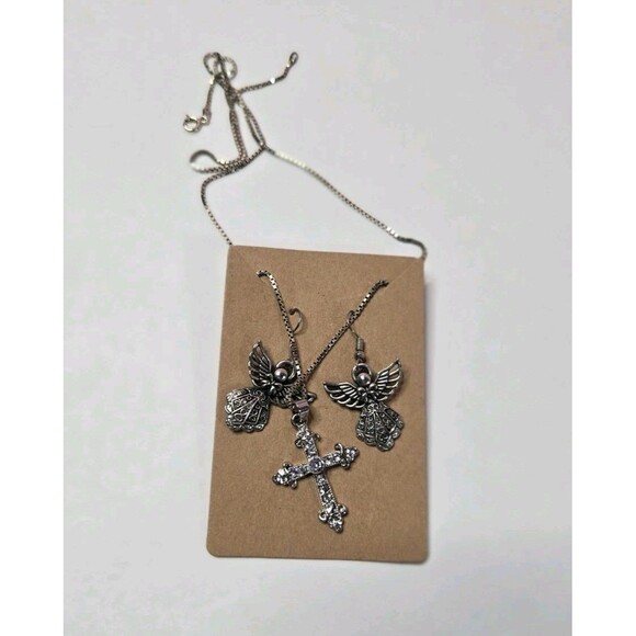 Jewelry Lot Cross Religious Crystal Theme Clean Curated Bundle Free Gift - Picture 12 of 16